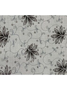 Blue Floral Cotton Fabric 1/2 yard x 45" Sewing Quilting Craft